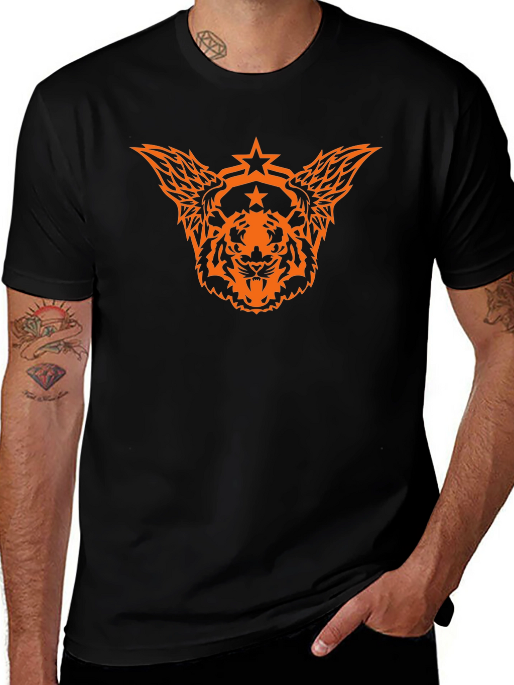 Tiger Star Graphic Black T-Shirt
