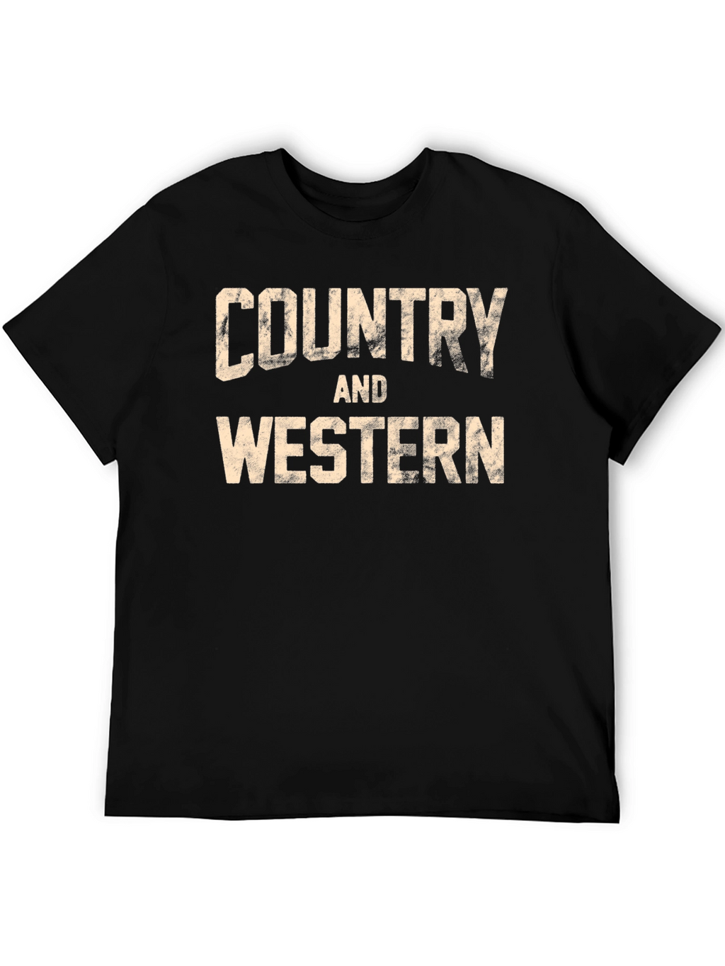 Country and Western Graphic Tee - Black Cotton T-Shirt