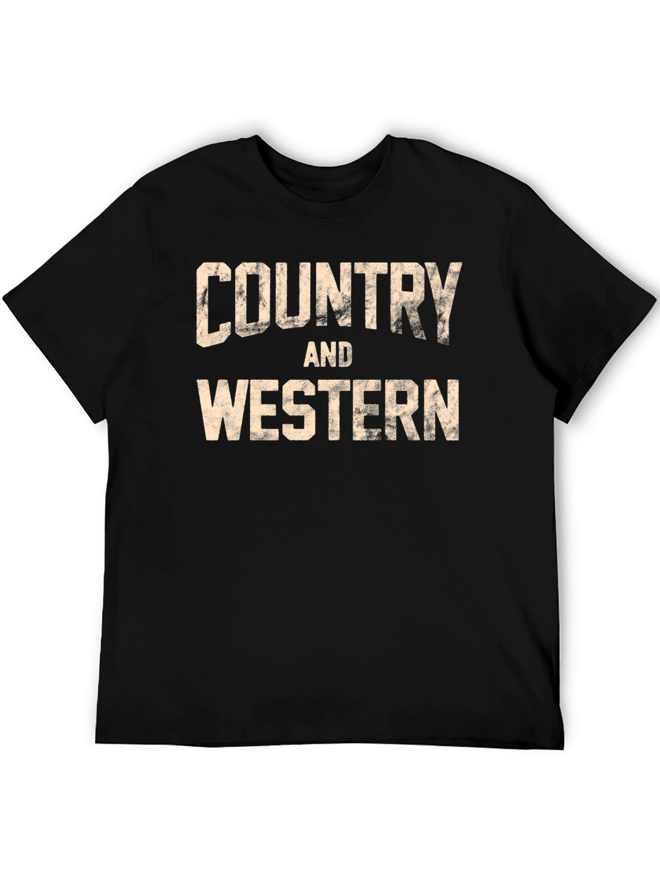 Country and Western Graphic Tee - Black Cotton T-Shirt