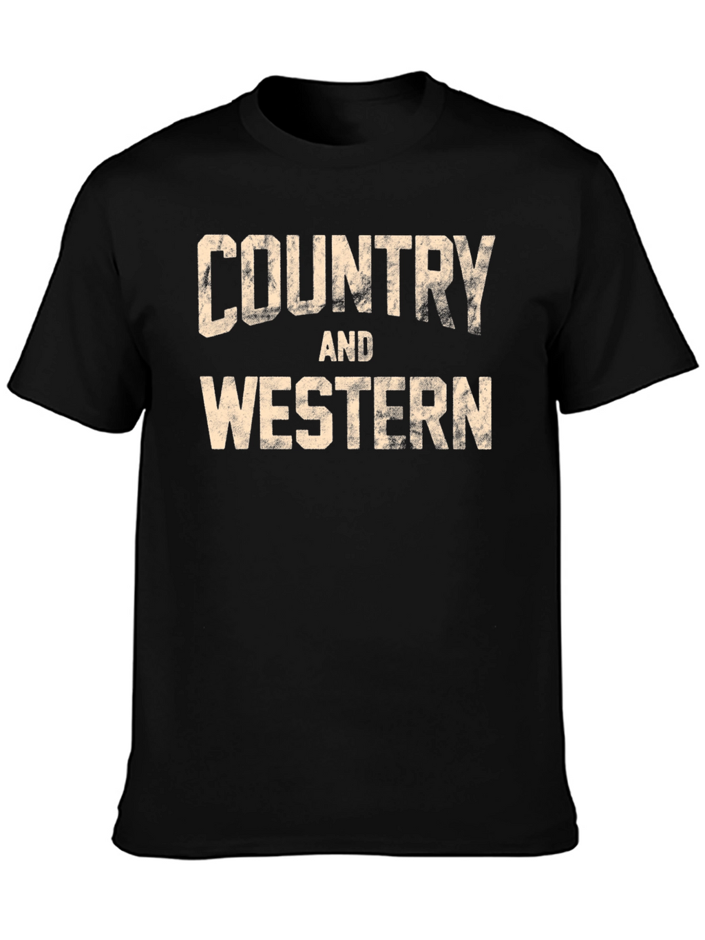 Country and Western Graphic Tee - Black Cotton T-Shirt
