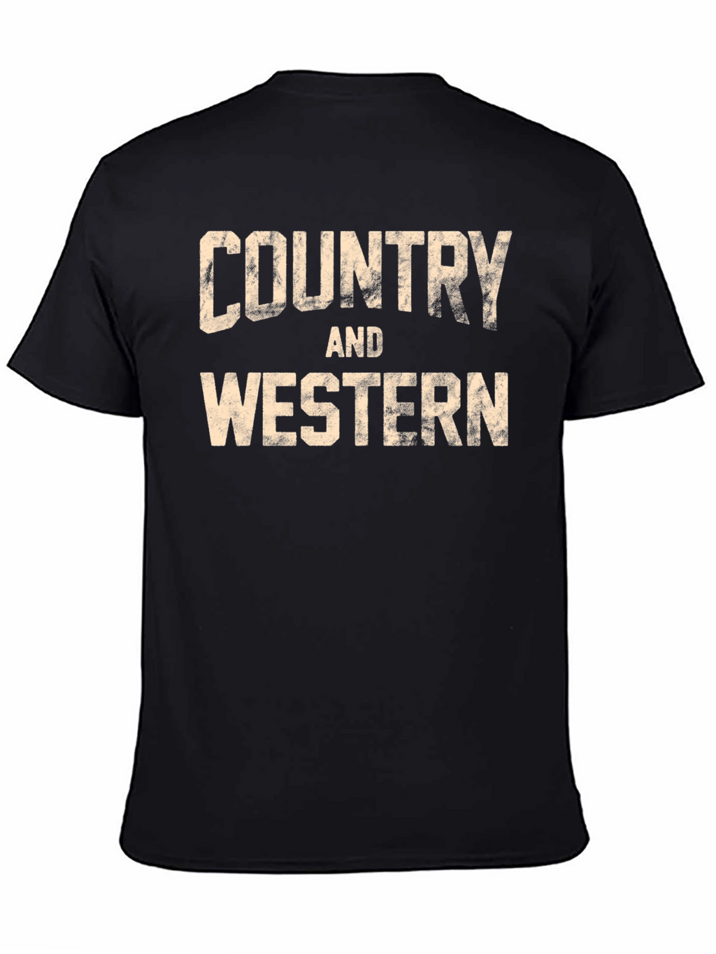 Country and Western Graphic Tee - Black Cotton T-Shirt