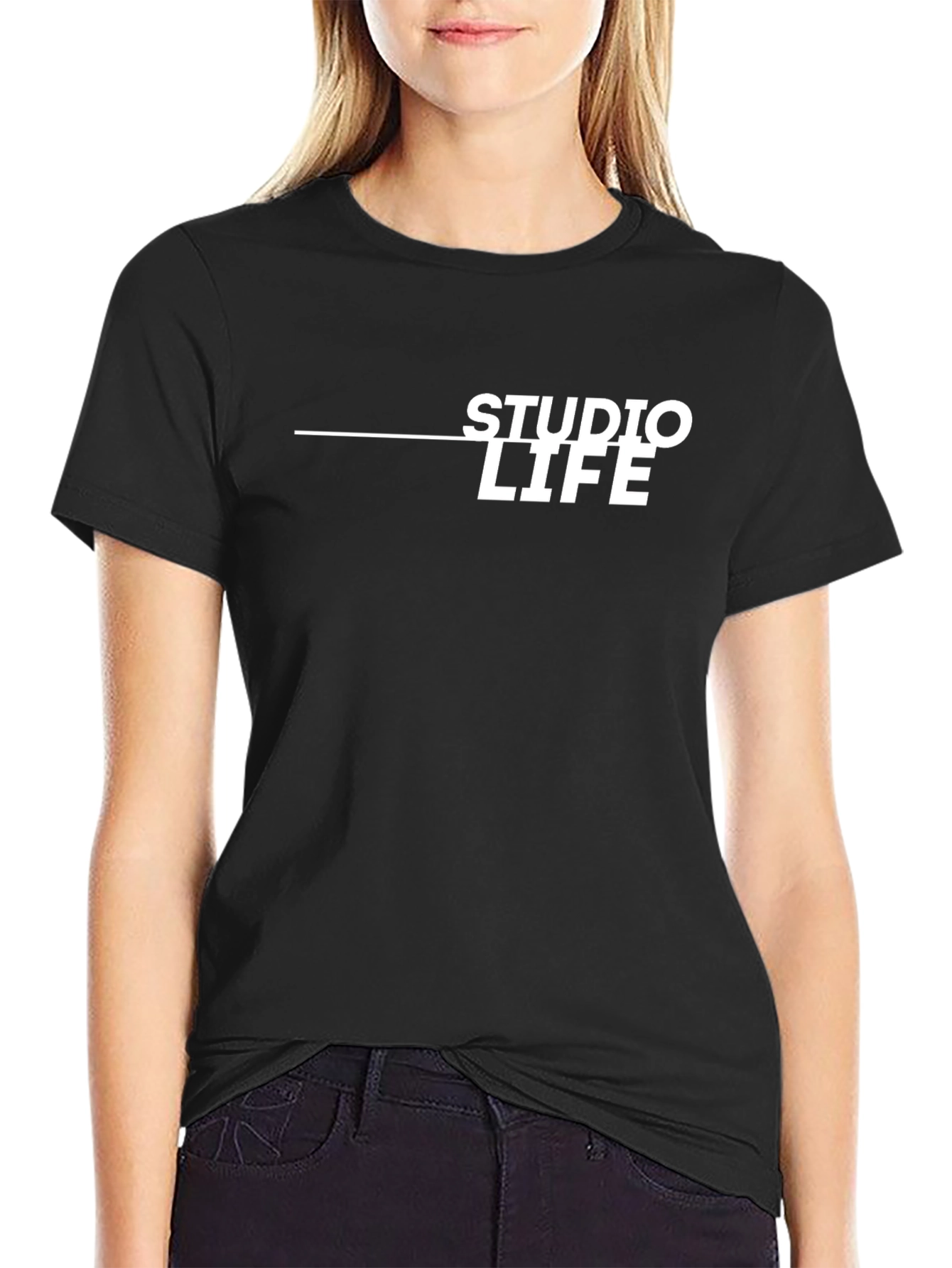 Studio Life Graphic Tee - Black Cotton T-Shirt