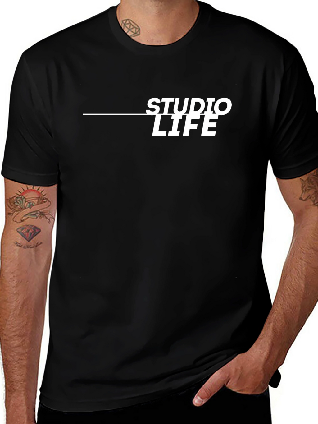 Studio Life Graphic Tee - Black Cotton T-Shirt