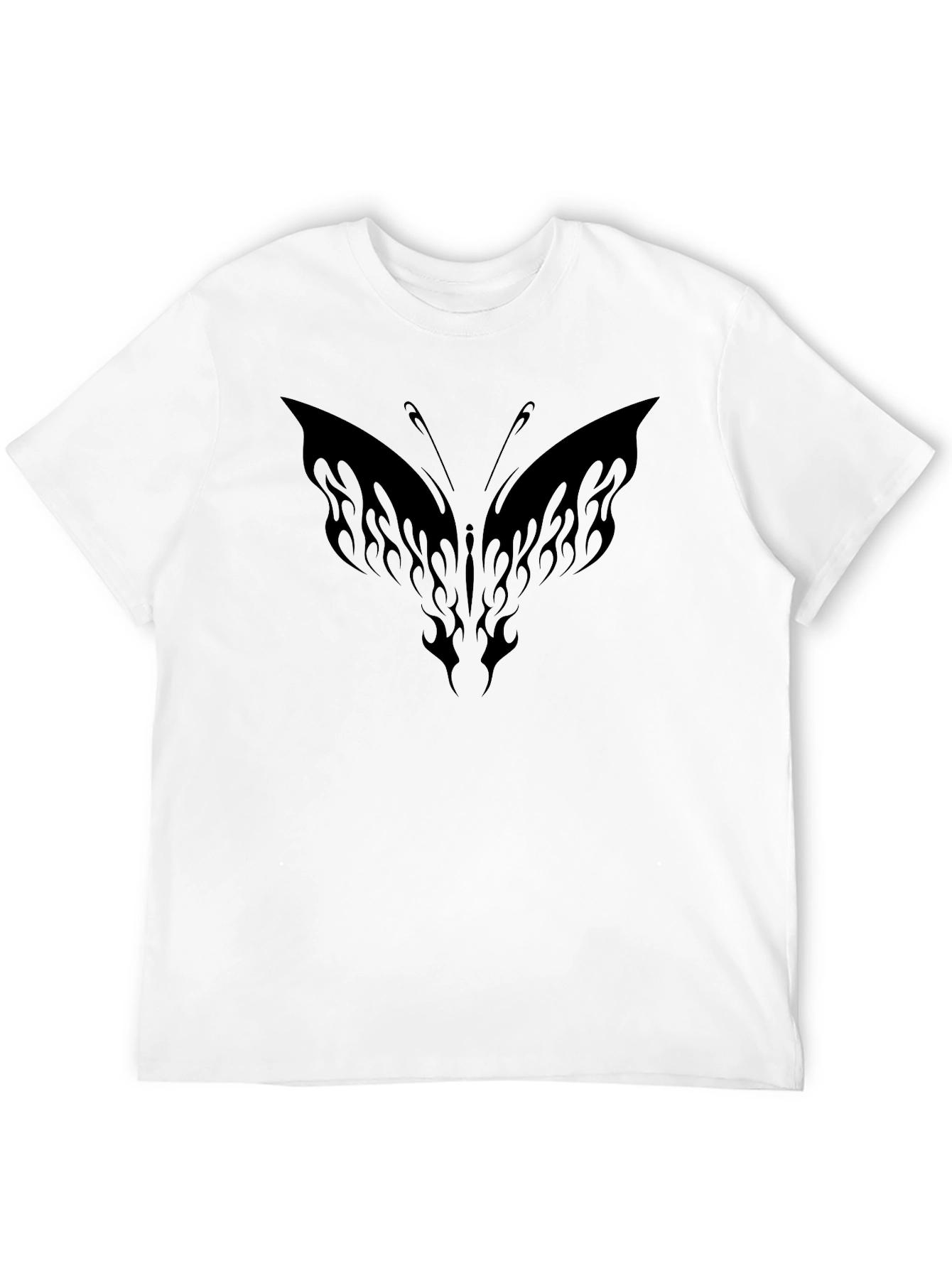Black T-Shirt with Butterfly Graphic