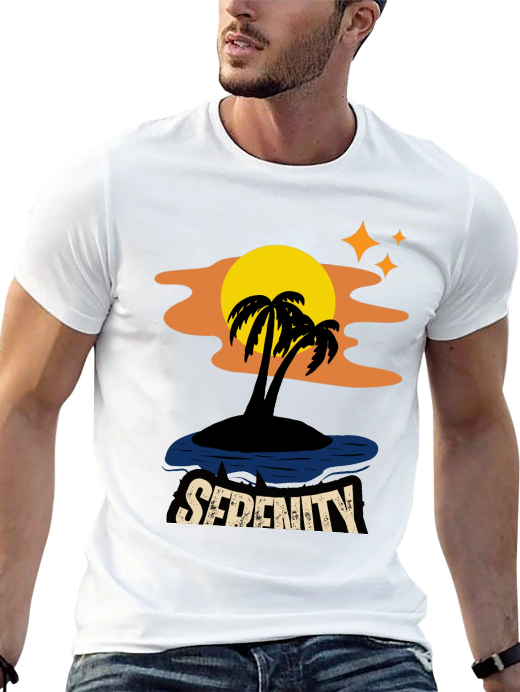 Serenity Island Graphic Tee - Tropical Paradise