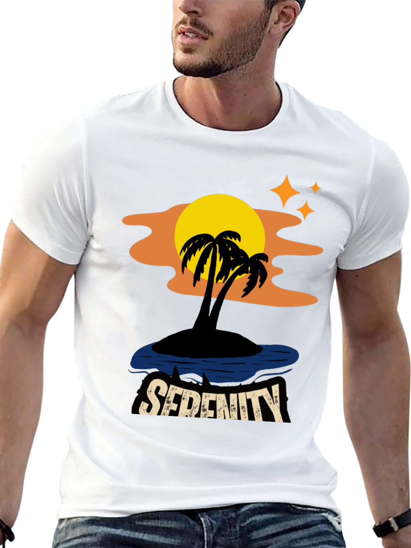 Serenity Island Graphic Tee - Tropical Paradise