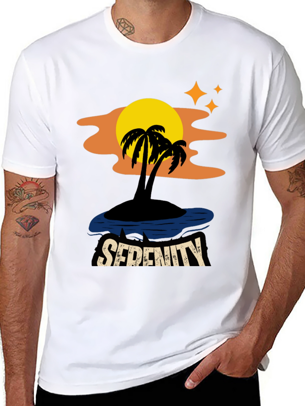Serenity Island Graphic Tee - Tropical Paradise