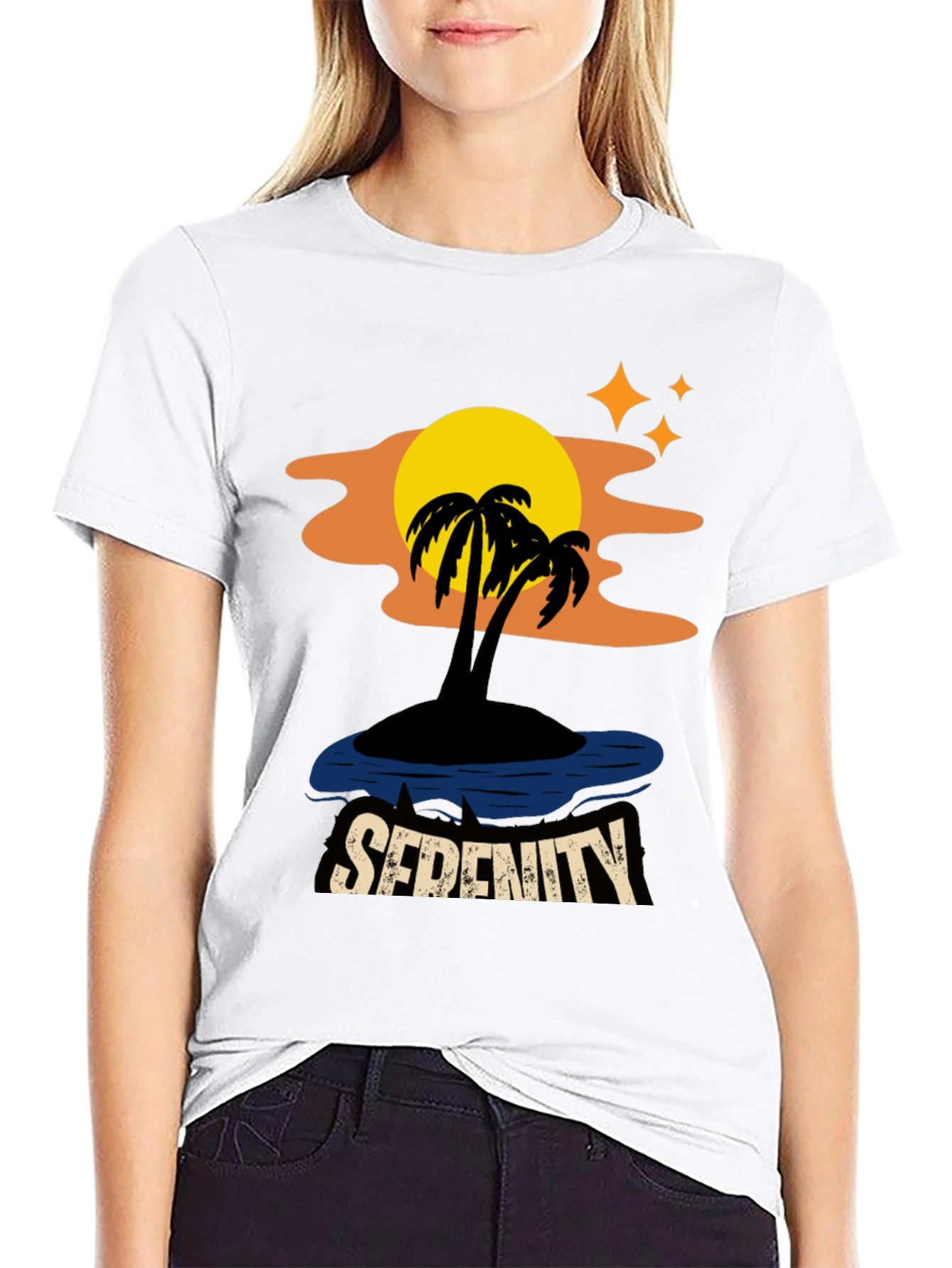 Serenity Island Graphic Tee - Tropical Paradise