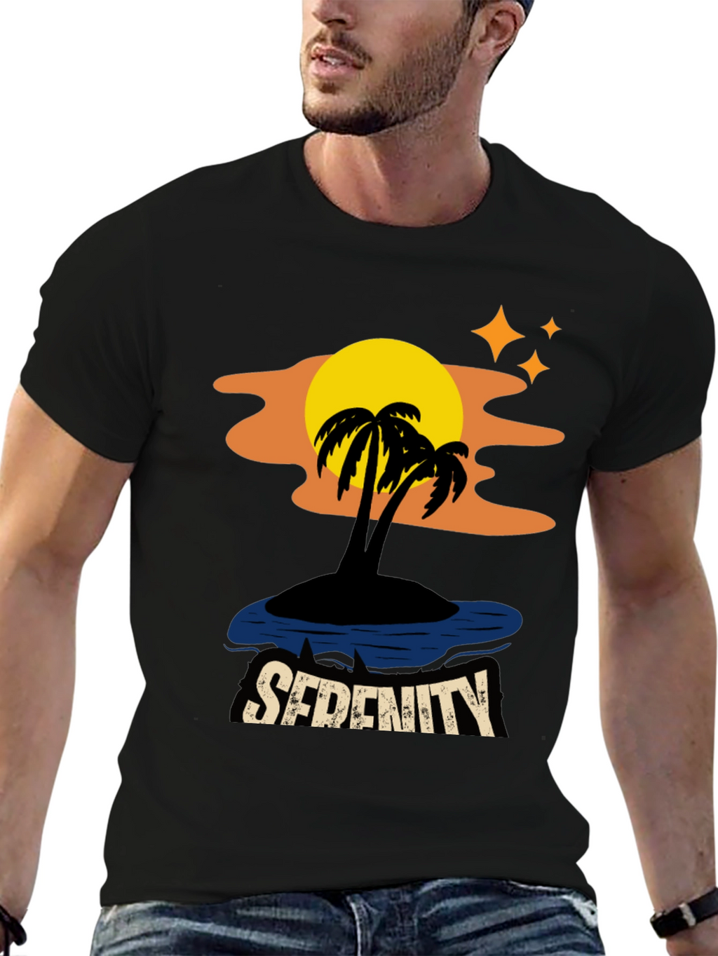 Serenity Island Graphic Tee - Tropical Paradise