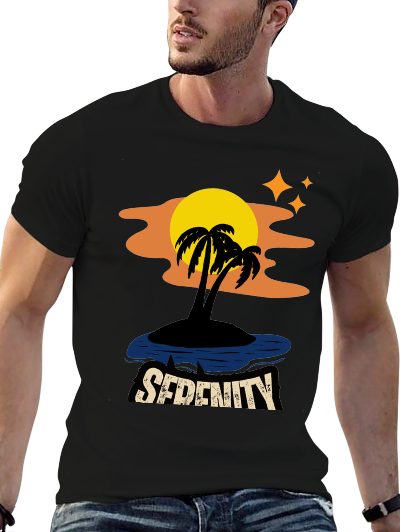 Serenity Island Graphic Tee - Tropical Paradise