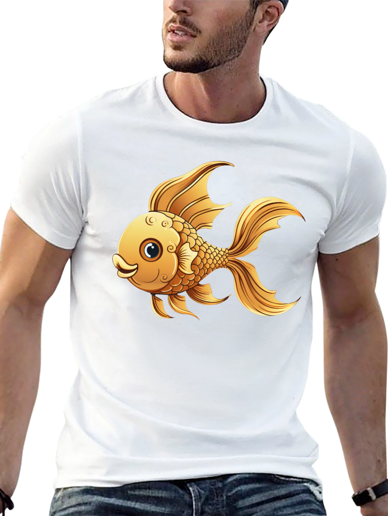 Goldfish Graphic T-Shirt - Black Cotton Tee