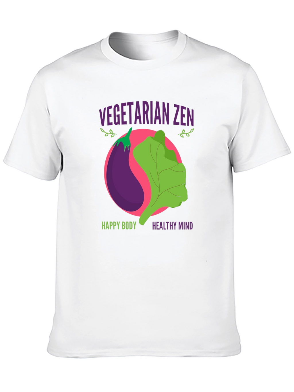 Vegetarian Zen Graphic T-Shirt - Happy Body Healthy Mind
