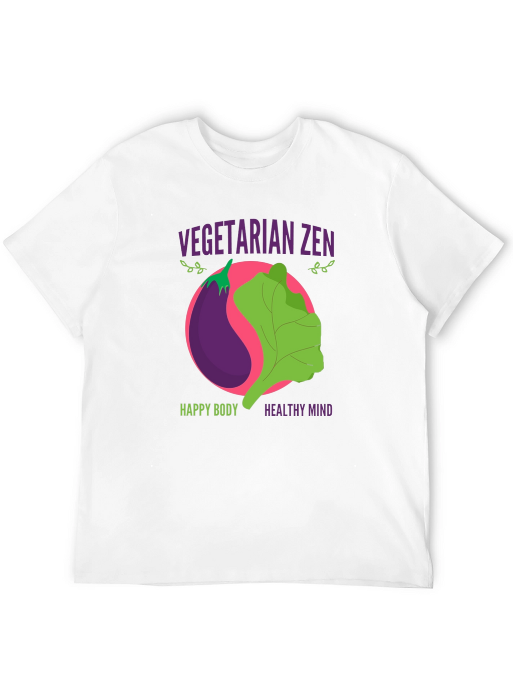 Vegetarian Zen Graphic T-Shirt - Happy Body Healthy Mind