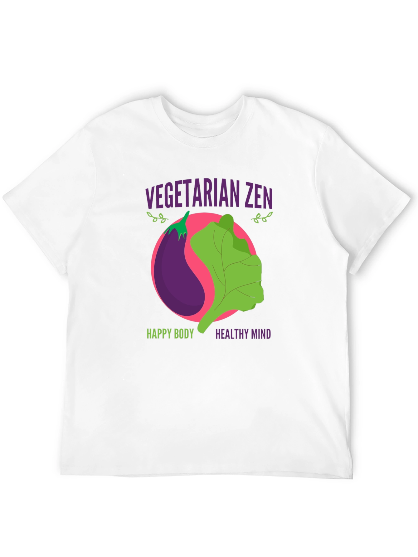 Vegetarian Zen Graphic T-Shirt - Happy Body Healthy Mind