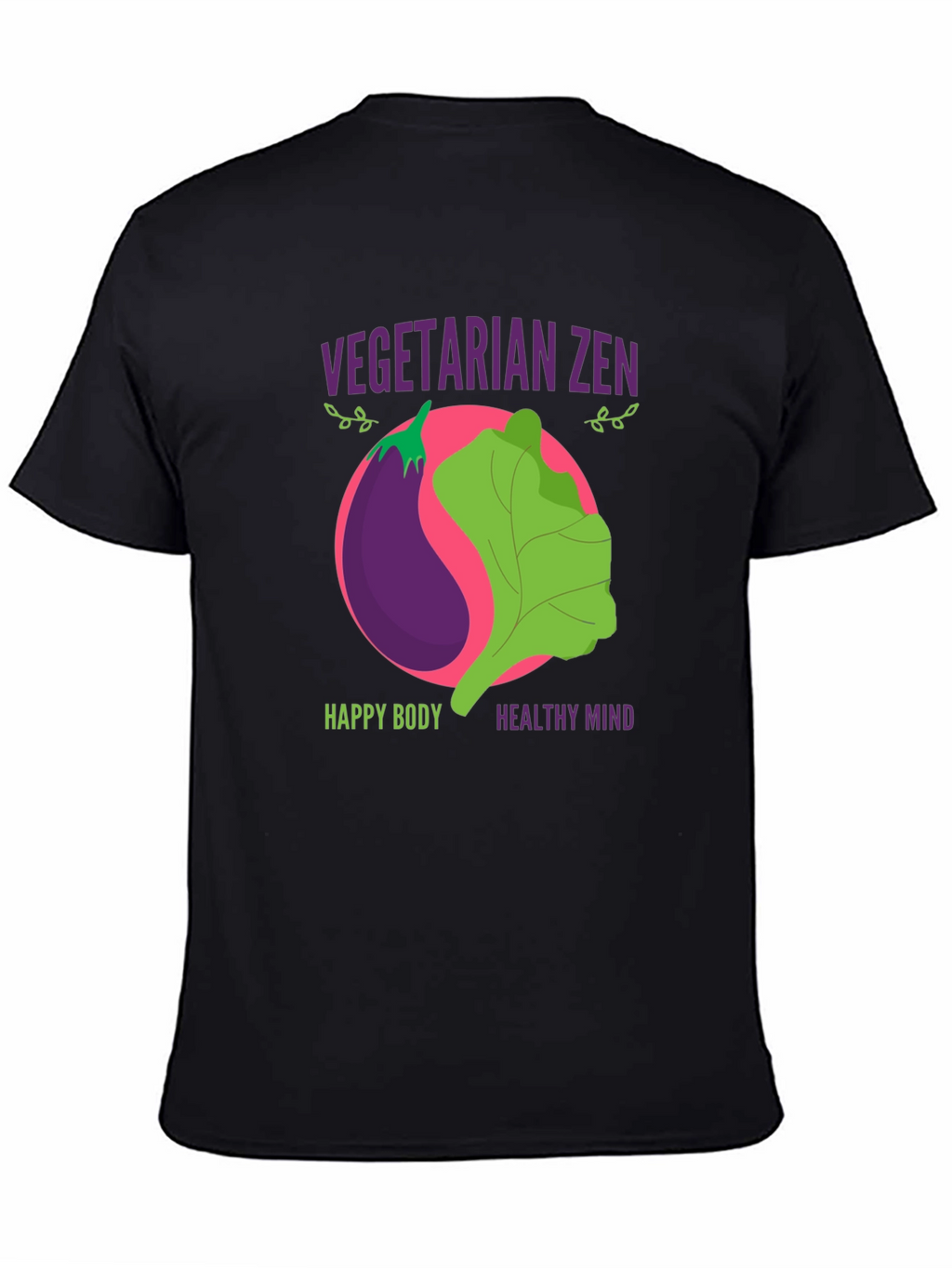 Vegetarian Zen Graphic T-Shirt - Happy Body Healthy Mind