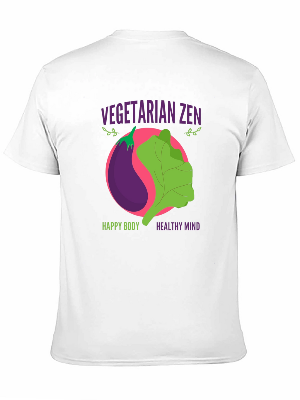 Vegetarian Zen Graphic T-Shirt - Happy Body Healthy Mind