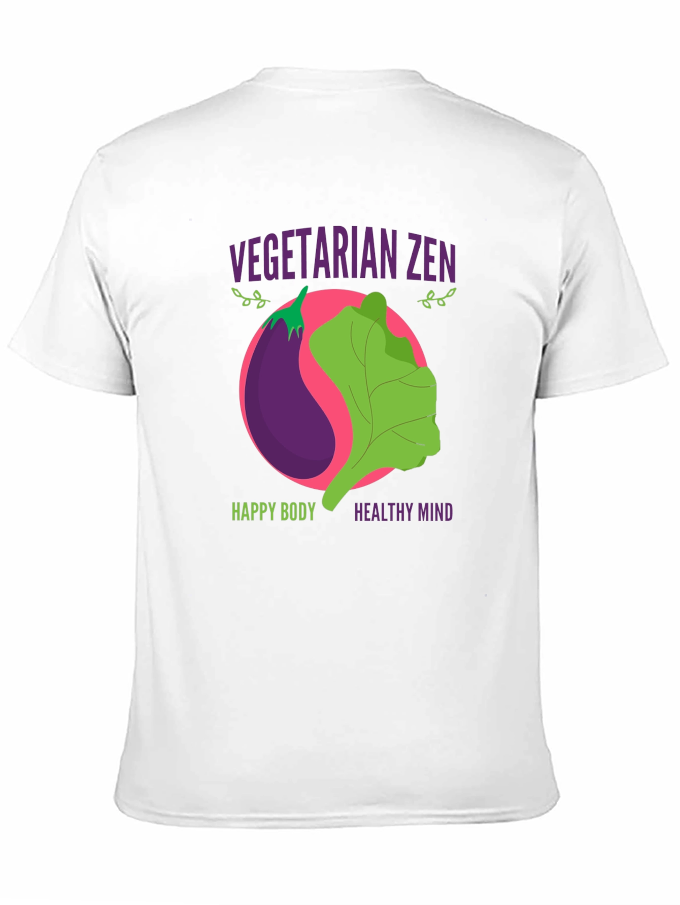 Vegetarian Zen Graphic T-Shirt - Happy Body Healthy Mind