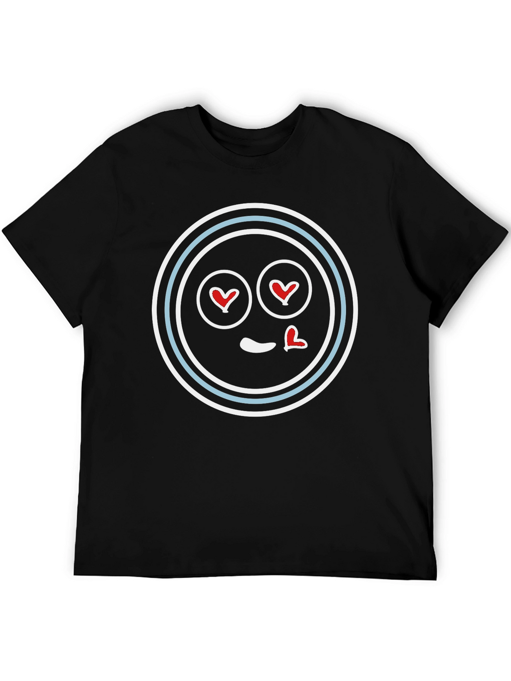 Heart Eyes Emoji T-Shirt - Black Crew Neck Tee
