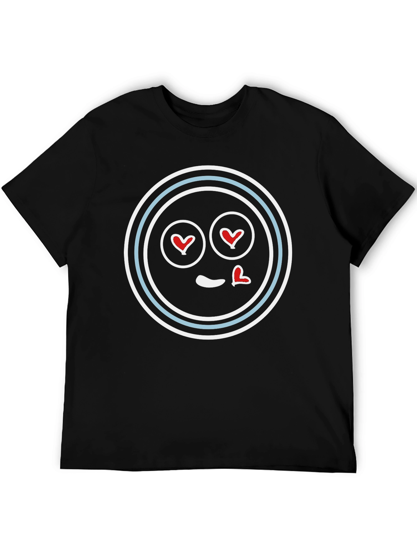 Heart Eyes Emoji T-Shirt - Black Crew Neck Tee