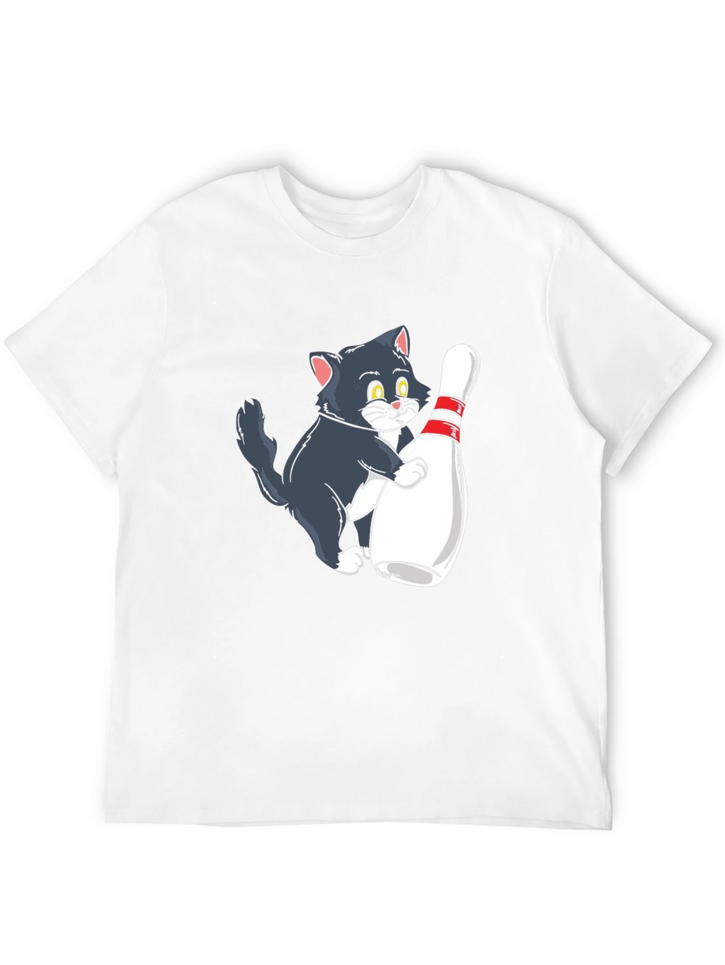 Cute Cat Bowling T-Shirt - Unisex Graphic Tee