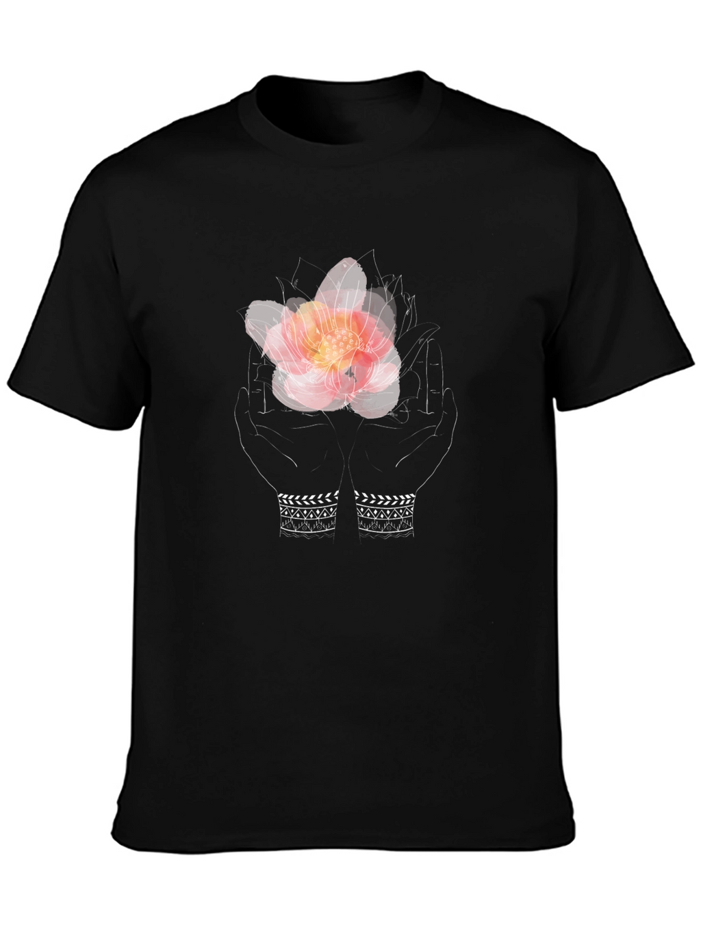 Floral Hands Graphic Tee - Stylish Unisex T-Shirt