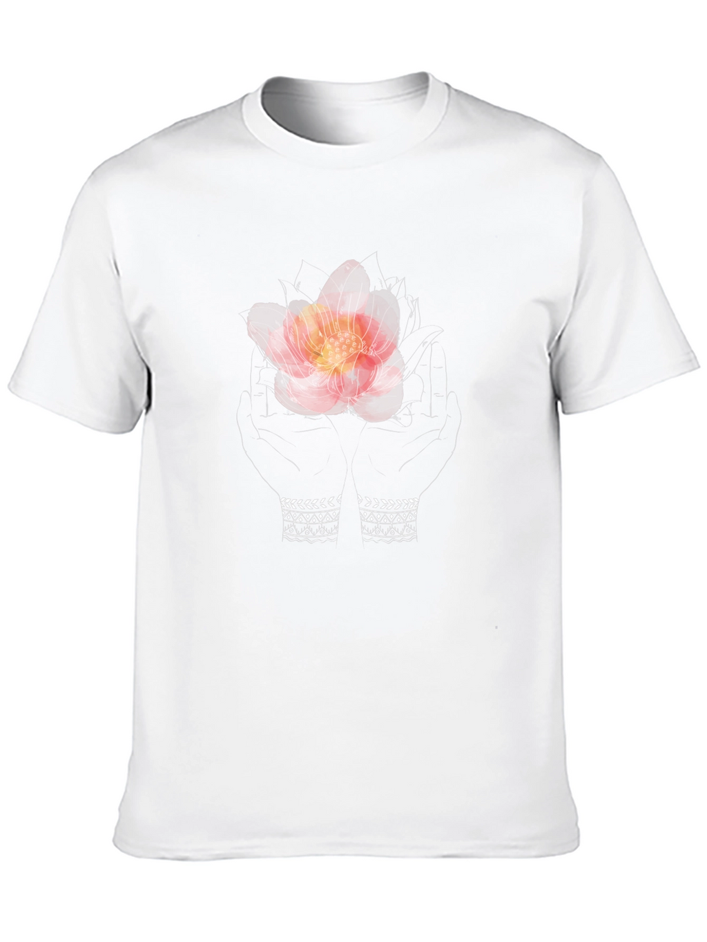 Floral Hands Graphic Tee - Stylish Unisex T-Shirt