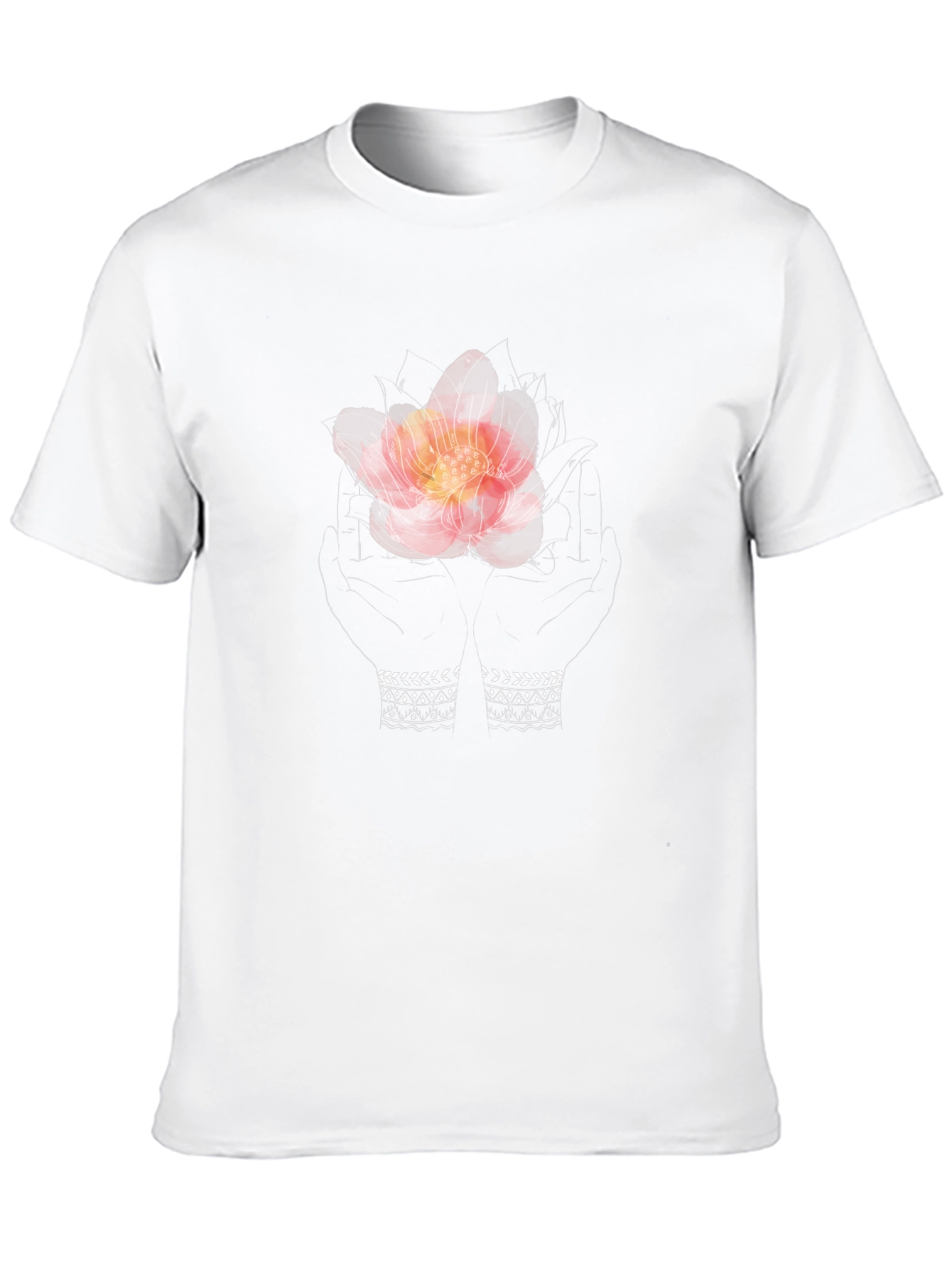 Floral Hands Graphic Tee - Stylish Unisex T-Shirt