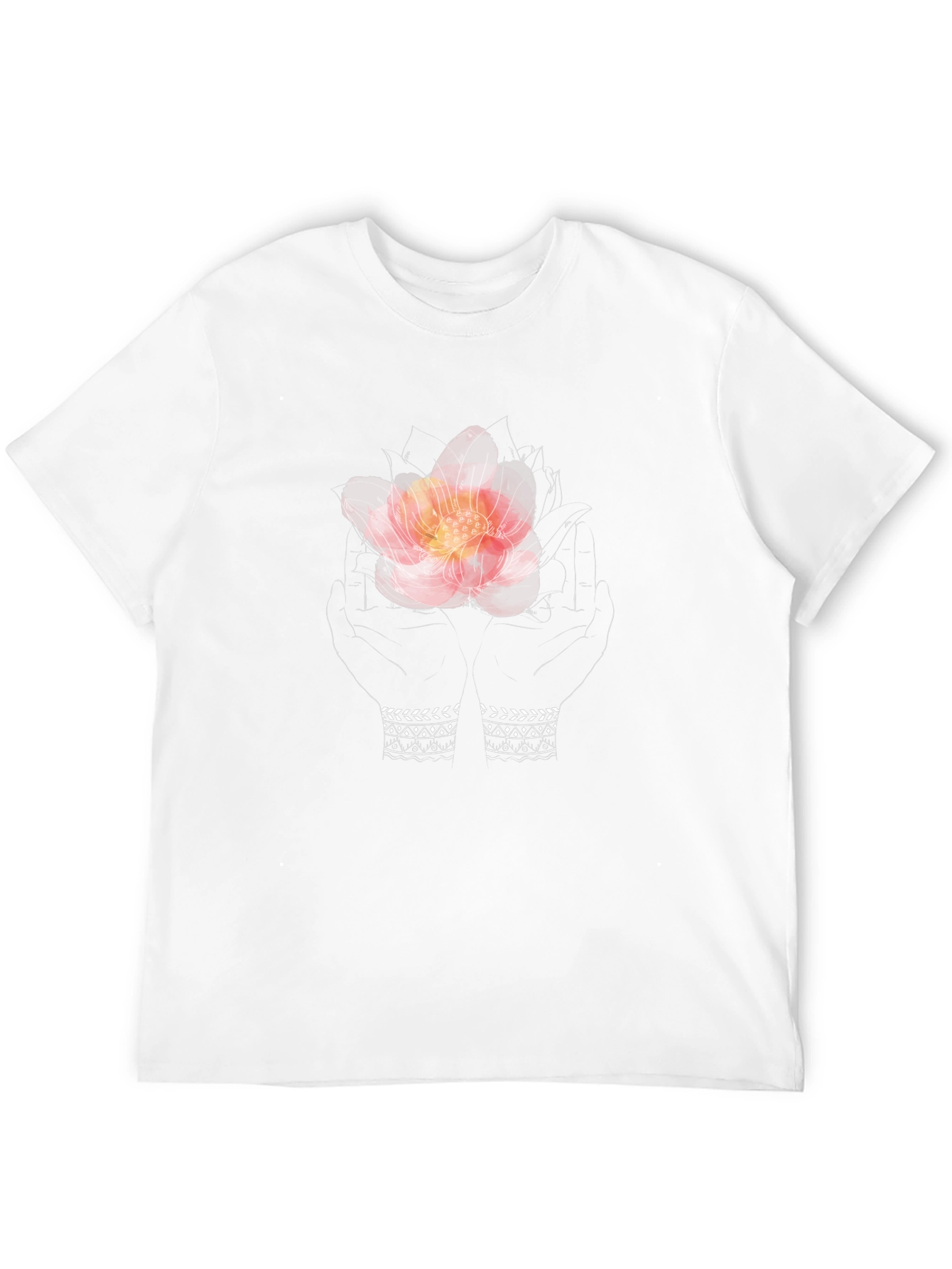 Floral Hands Graphic Tee - Stylish Unisex T-Shirt