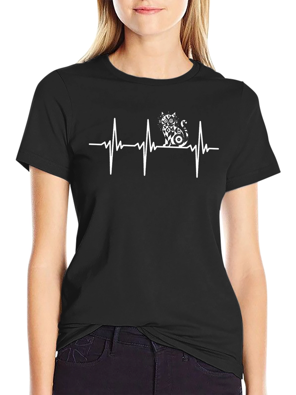 Cat Heartbeat T-Shirt - Cool Graphic Tee