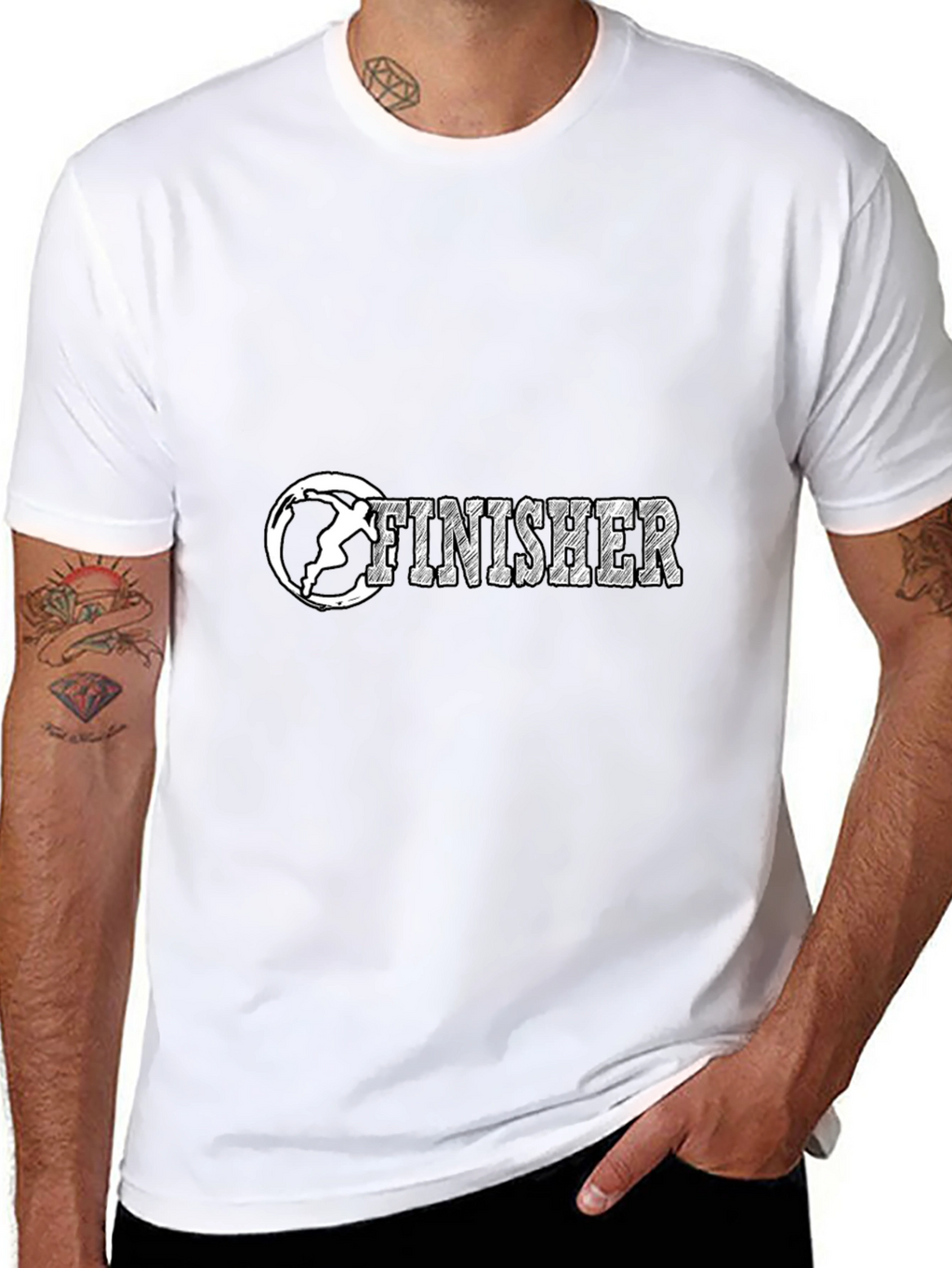 Finisher Graphic Tee - Black Crewneck Shirt