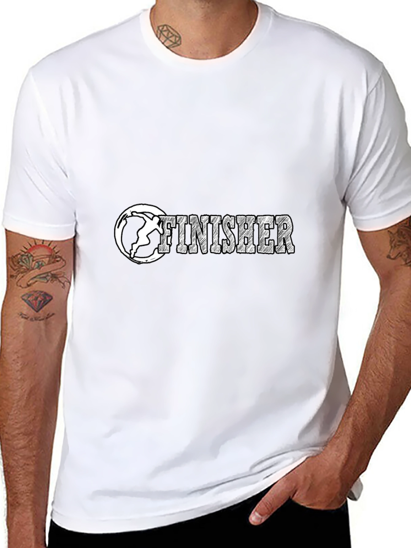 Finisher Graphic Tee - Black Crewneck Shirt