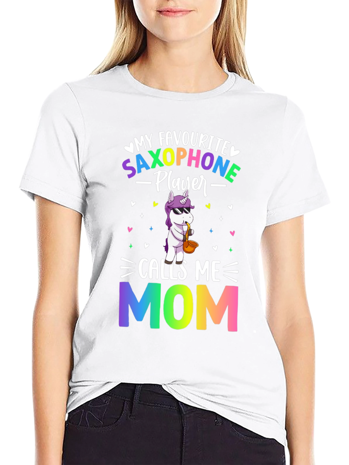 Saxophone Player Mom Graphic T-Shirt