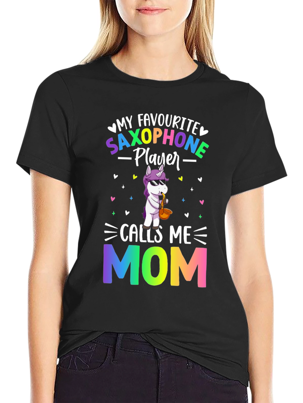 Saxophone Player Mom Graphic T-Shirt