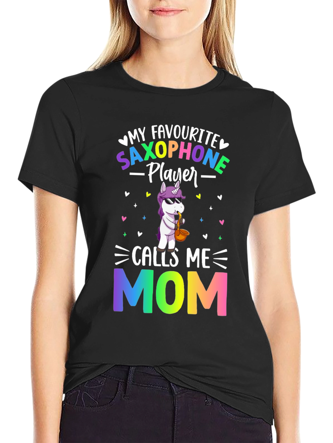 Saxophone Player Mom Graphic T-Shirt