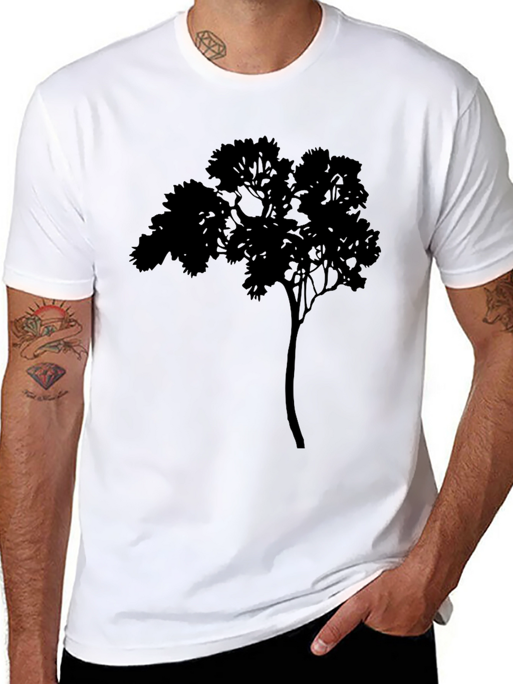 Black Tree Silhouette Graphic Tee - Mens