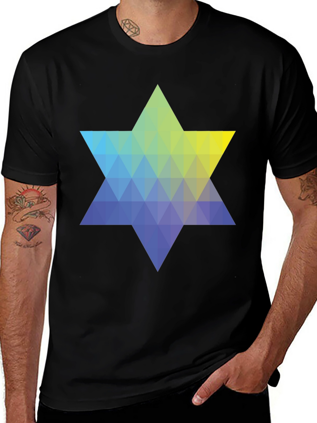 Geometric Star Graphic Tee - Modern Casual Style