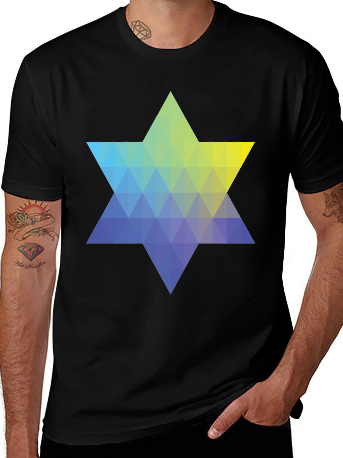 Geometric Star Graphic Tee - Modern Casual Style