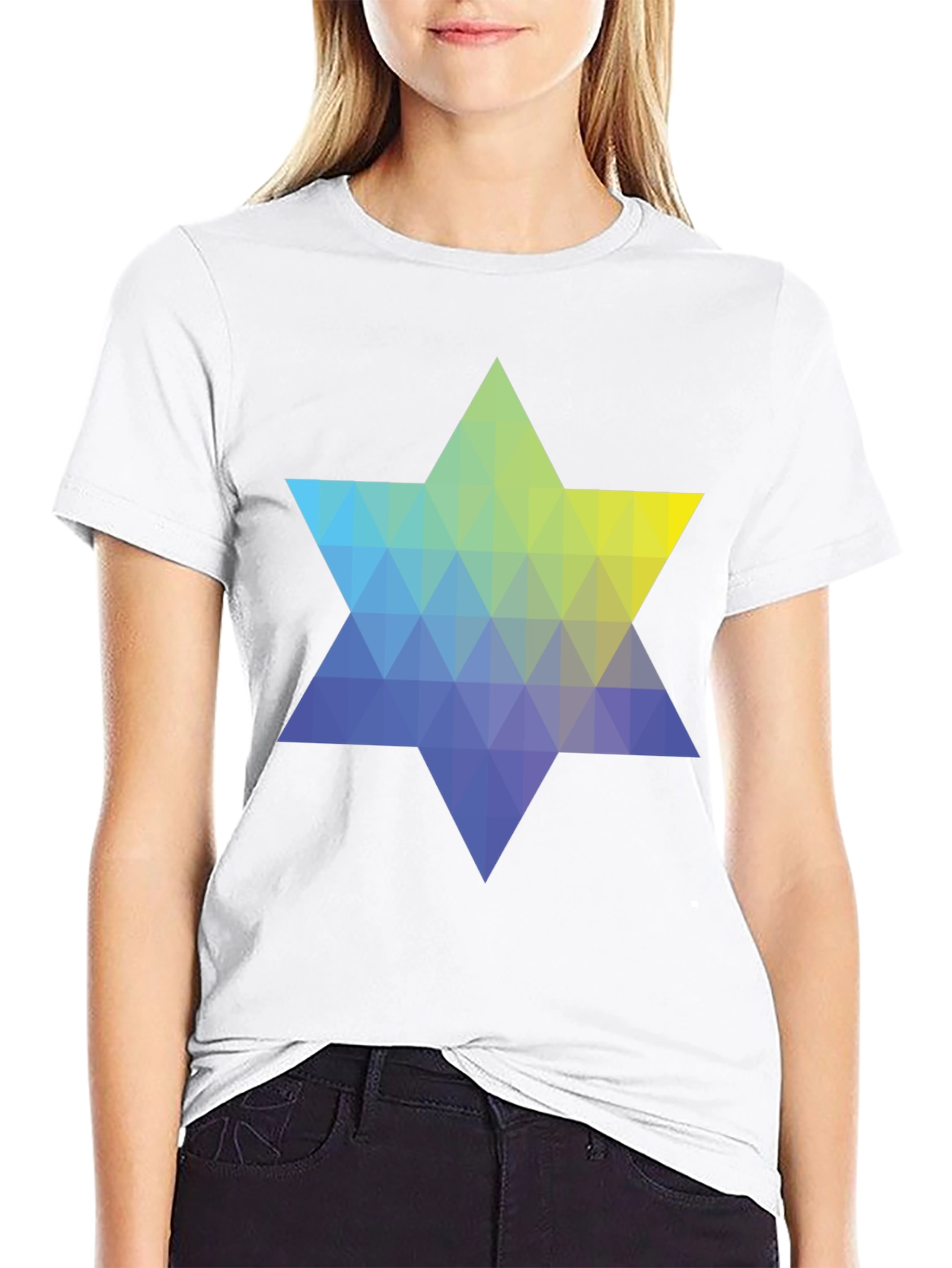 Geometric Star Graphic Tee - Modern Casual Style