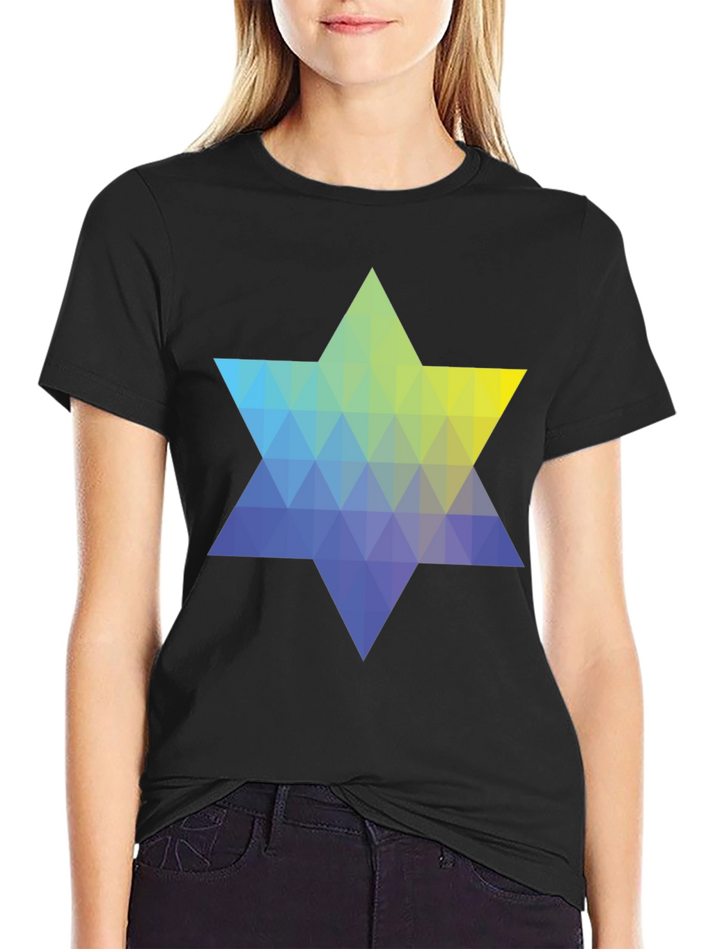 Geometric Star Graphic Tee - Modern Casual Style