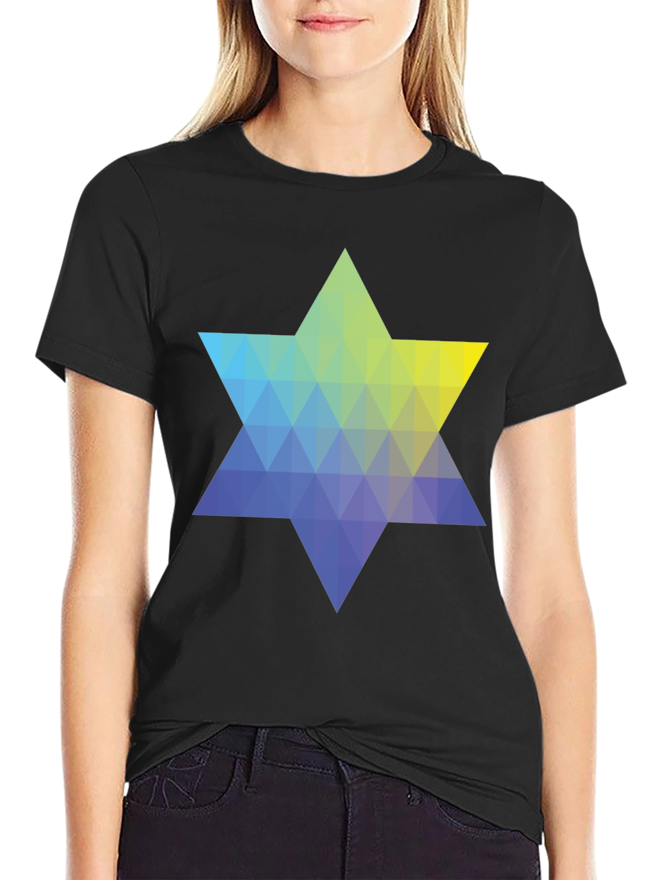 Geometric Star Graphic Tee - Modern Casual Style
