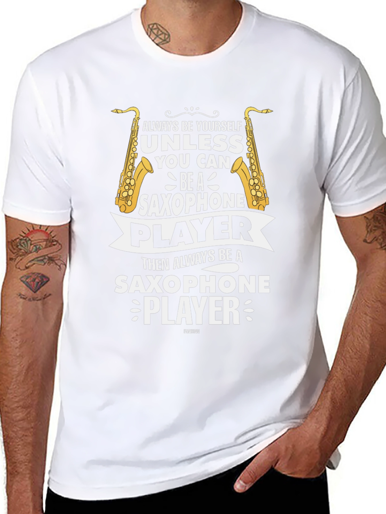 Saxophone Player Graphic Tee - Always Be Yourself T-Shirt