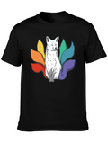 Nine-Tailed Fox Graphic Tee - Black Cotton T-Shirt