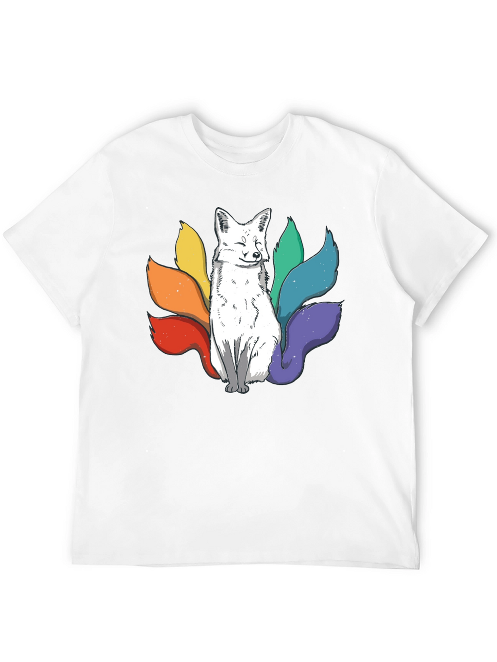 Nine-Tailed Fox Graphic Tee - Black Cotton T-Shirt