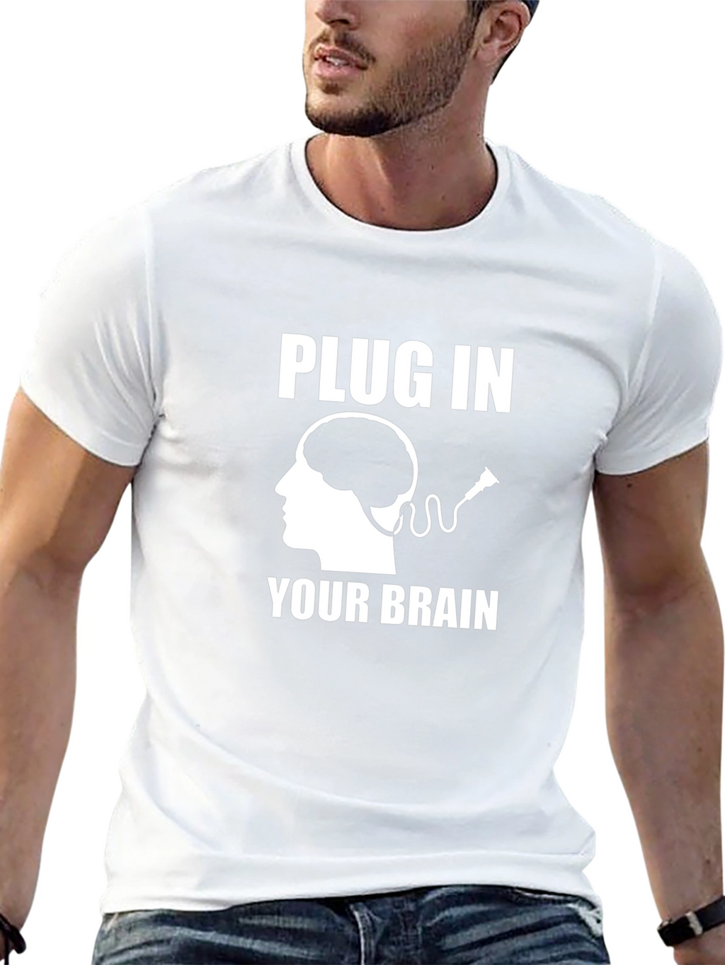 Plug In Your Brain Graphic Tee - Unisex T-Shirt