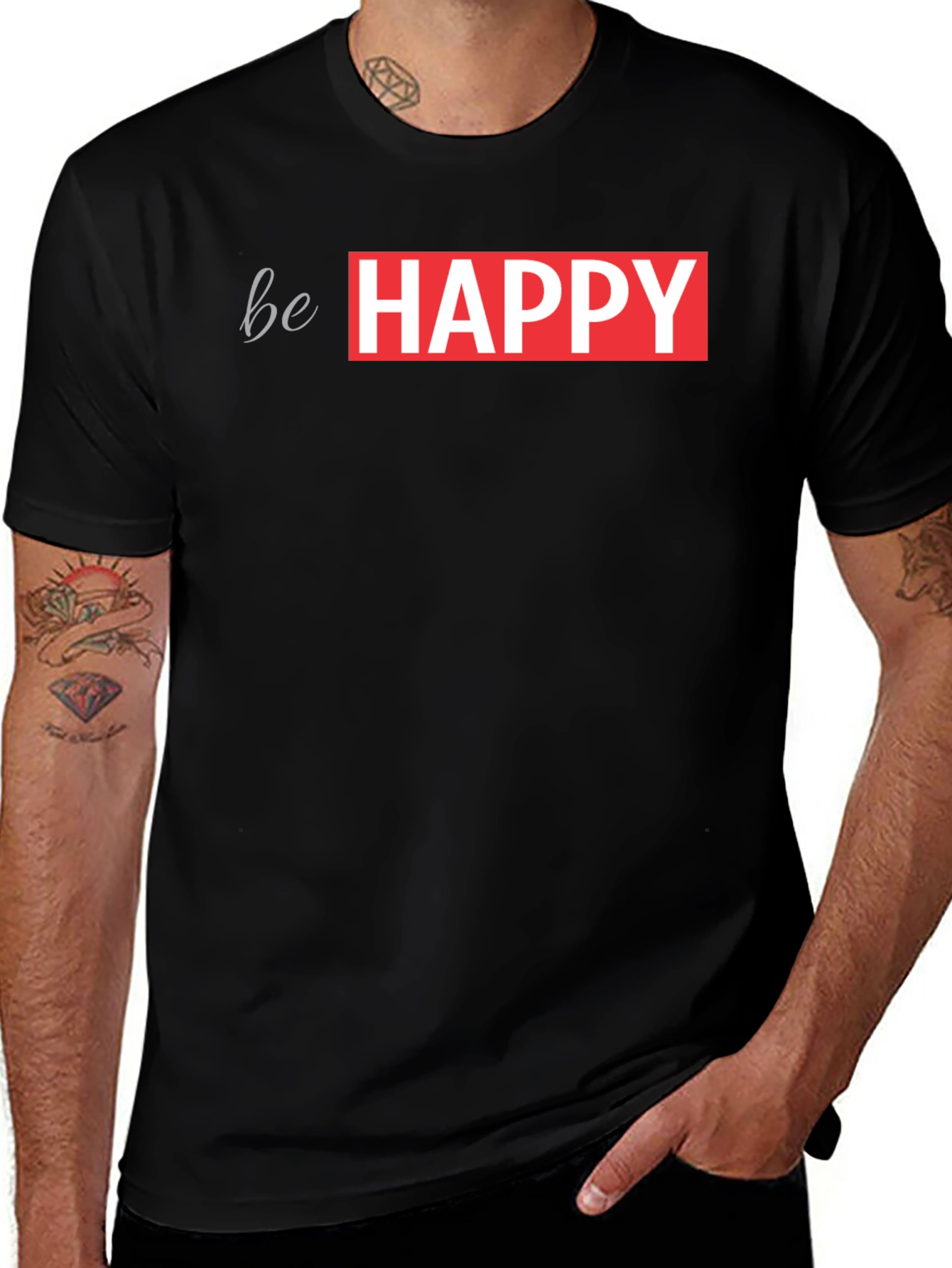 Be Happy Graphic Tee - Trendy Casual Wear