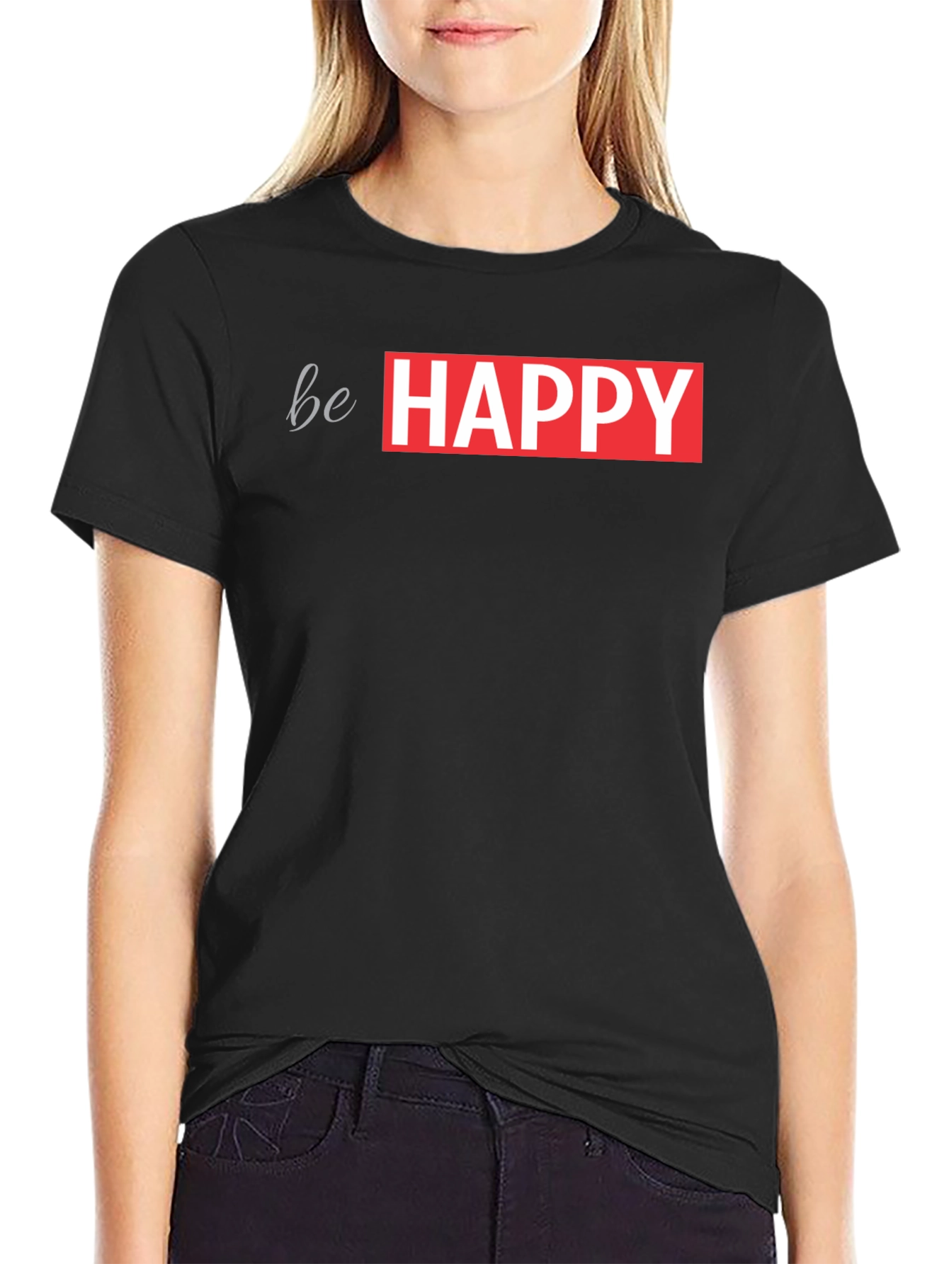 Be Happy Graphic Tee - Trendy Casual Wear