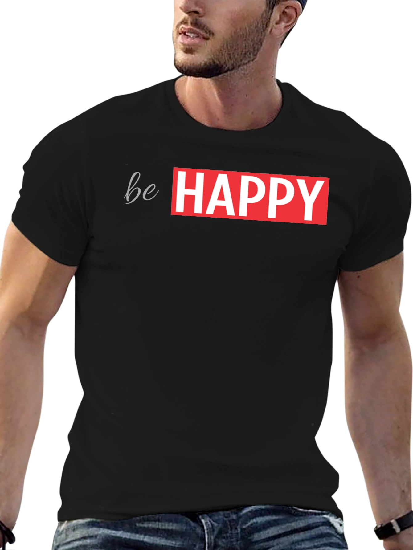 Be Happy Graphic Tee - Trendy Casual Wear