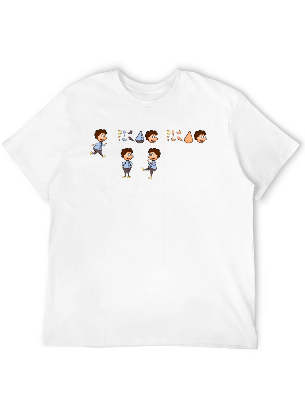 Cartoon Character Graphic Tee - Black Cotton Casual T-Shirt