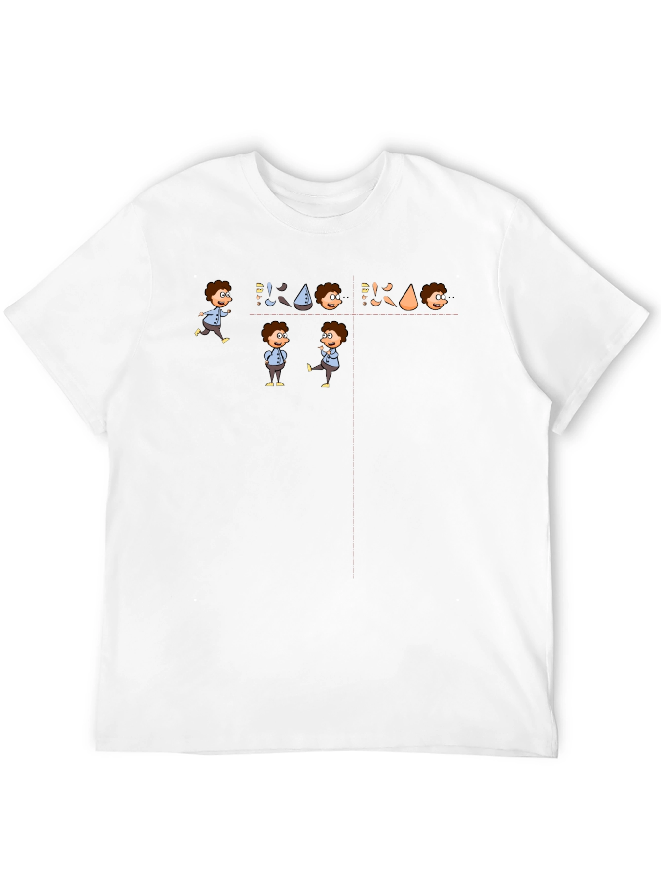Cartoon Character Graphic Tee - Black Cotton Casual T-Shirt