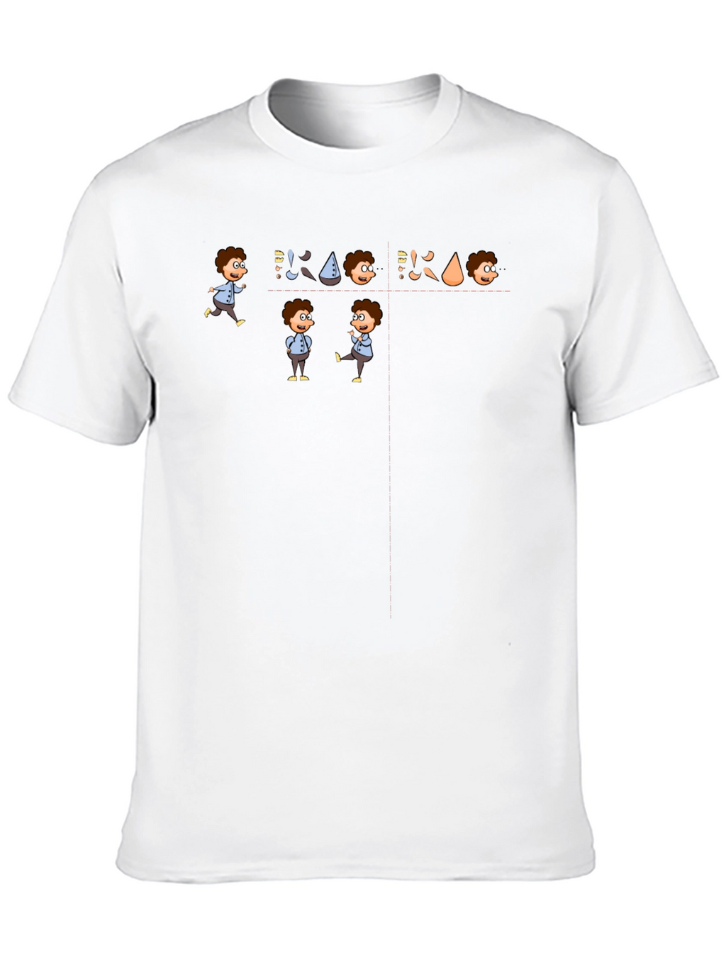 Cartoon Character Graphic Tee - Black Cotton Casual T-Shirt
